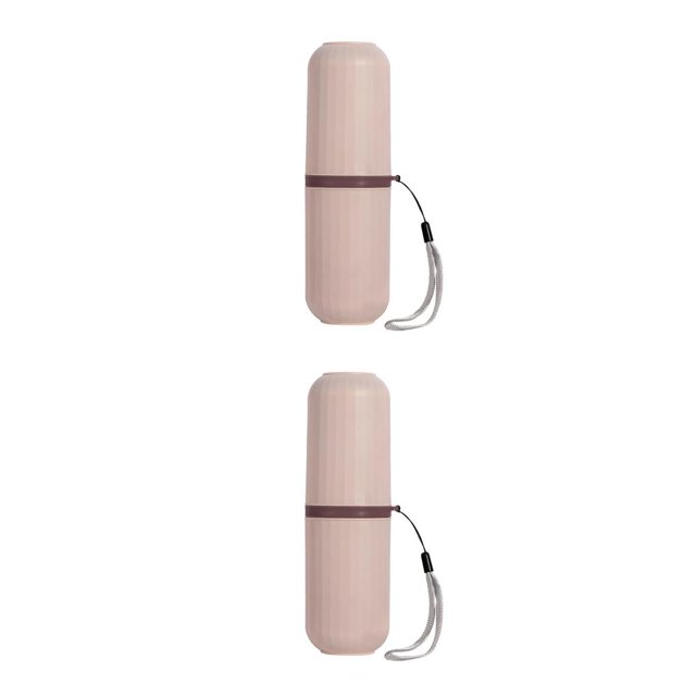 Kearding Estuche para cepillos de , soporte para de con sellado de viaje, Protector para cepillos de , taza para lavar la boca, organizador de Rosado 2Conjunto