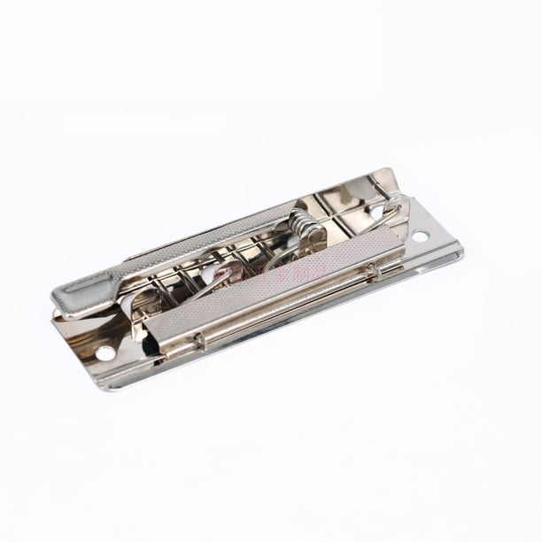 10 pinzas plateadas de alta resistencia para documentos, de metal, con agarre ajustable y resorte, para oficina, escuela y hogar.