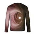thumbnail image 4 of Blusas y camisas de manga larga con cuello redondo para hombre, blusa informal de manga larga con cuello redondo y estampado de rayas, blusa de poliéster para hombre, 4 of 5