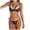 Blue, variant on Womens Double Layer Bikini Sets Polka Dot Halter Triangle with Side Tie Cheeky Thong Colorblock 2 Piece Swimsuit Khaki for Size L