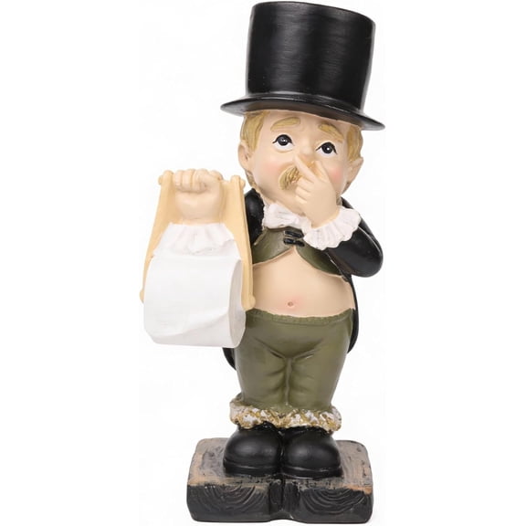 Humorous Tissue Holder Figurine, Whimsical Boy Statue with Playful Pose, Creative Desktop or Shelf Decoration