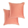 thumbnail image 4 of Lush Decor Velvet Dreams Euro Sham Covers 2 Piece Set 25.5" W x 25.5" L + 1.5" Blush - Pink Velvet Pillow Cover - Euro Pillow Covers - Glam Decorative Pillows for Bed, 4 of 9
