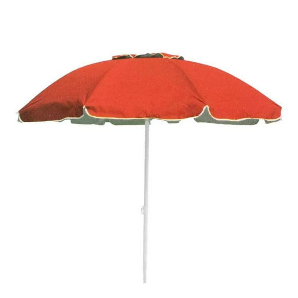 Sombrilla para Playa Mainstays con Diámetro de 2.4 m Color Rojo