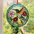 thumbnail image 2 of Hummingbird Stained Glass Window Hanging - Handcrafted Decorative Sun Catcher, Vibrant Home Decor for Living Room Kitchen, Unique Gift Idea, Easy to Install with Included Chain, 2 of 6