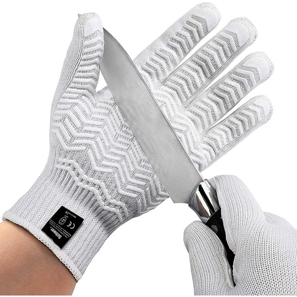 Level 6 Cut Resistant Cutting Gloves for Wood Carving Rotary Cutting Handling  Glass Moving Boxes with Rubber Grip （Medium） 