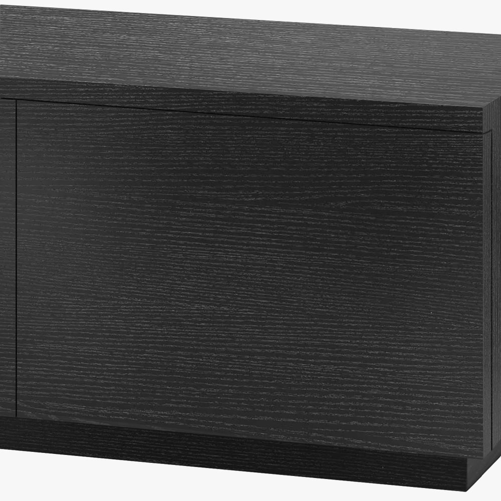 POVISON Modern Black TV Stand, Minimalist Long Media Console for up to 100 Inch TV with 4 Drawers, Sub-package, 118"