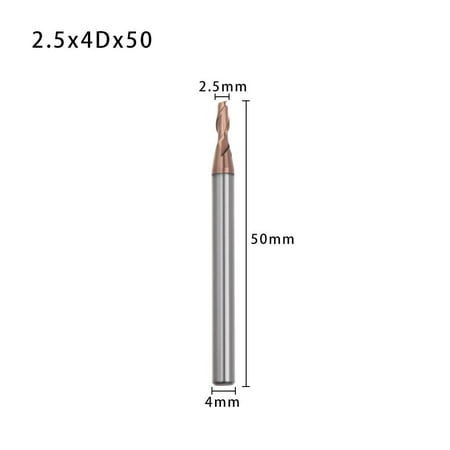 

High quality Tungsten Steel Alloy Carbide 1/1.5/2/2.5/3/4/6mm Milling Cutter Endmill Cutting Machine Tools 2 Flute Mill 2.5X4DX50