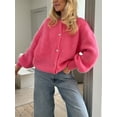 thumbnail image 4 of Hirigin Women's Casual Cardigan Sweater Button Down Crewneck Soft Knit Lightweight Going Out Pullover Tops, 4 of 8