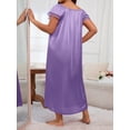 thumbnail image 2 of Plus Size Women's Square Neck Pleated Bow Nightgown, 2 of 4