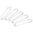 thumbnail image 1 of Uxcell Safety Pins 3.5 Inch Large Metal Sewing Pins Silver Tone 50Pcs, 1 of 5