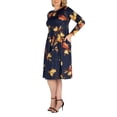 thumbnail image 2 of 24/7 Women's Plus Size Comfort Apparel Long Sleeve Knee Length Plus Size Skater Dress, 2 of 3