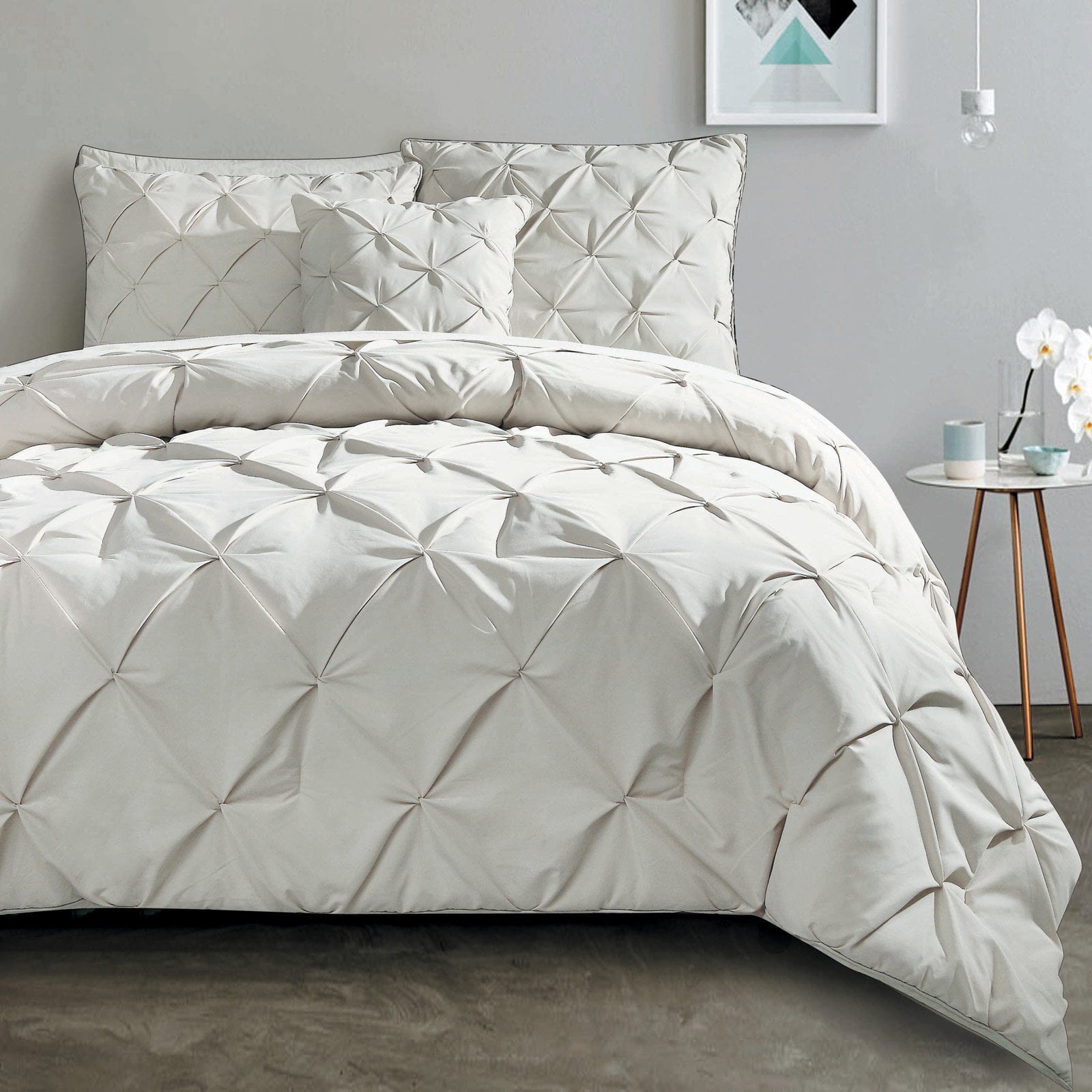 VCNY Home Carmen 4Piece Pintuck Textured Bedding Comforter Set, Multiple Colors Available