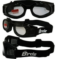 Kite Motorcycle Goggles By Birdz - Glossy Black Frame Clear Lenses