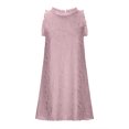 thumbnail image 4 of Wycnly Dresses for Women Casual Plus Size Loose Cotton Linen Tank Mini Sundress Round Neck Sleeveless Solid Summer Short Formal Dress Pink XXXL, 4 of 6