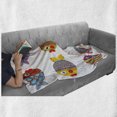 thumbnail image 6 of Funny Soft Flannel Fleece Throw Blanket, Puffers Toadfish Colorful Childish Fish Family with Folk Patterns Children Nursery, Cozy Plush for Indoor and Outdoor Use, 50" x 70", Multicolor, by Ambesonne, 6 of 6