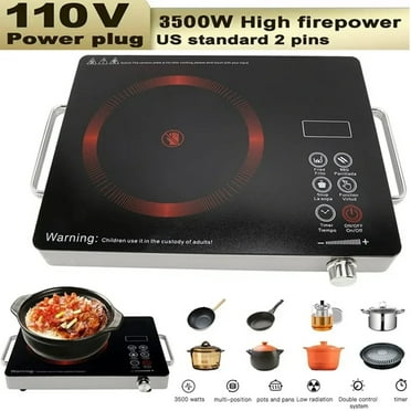Soapow 3500W Electric Ceramic Stove Infrared Burner Induction Cooker Hot Plate Home Cooktop Cooking Furnace 110V US, Black
