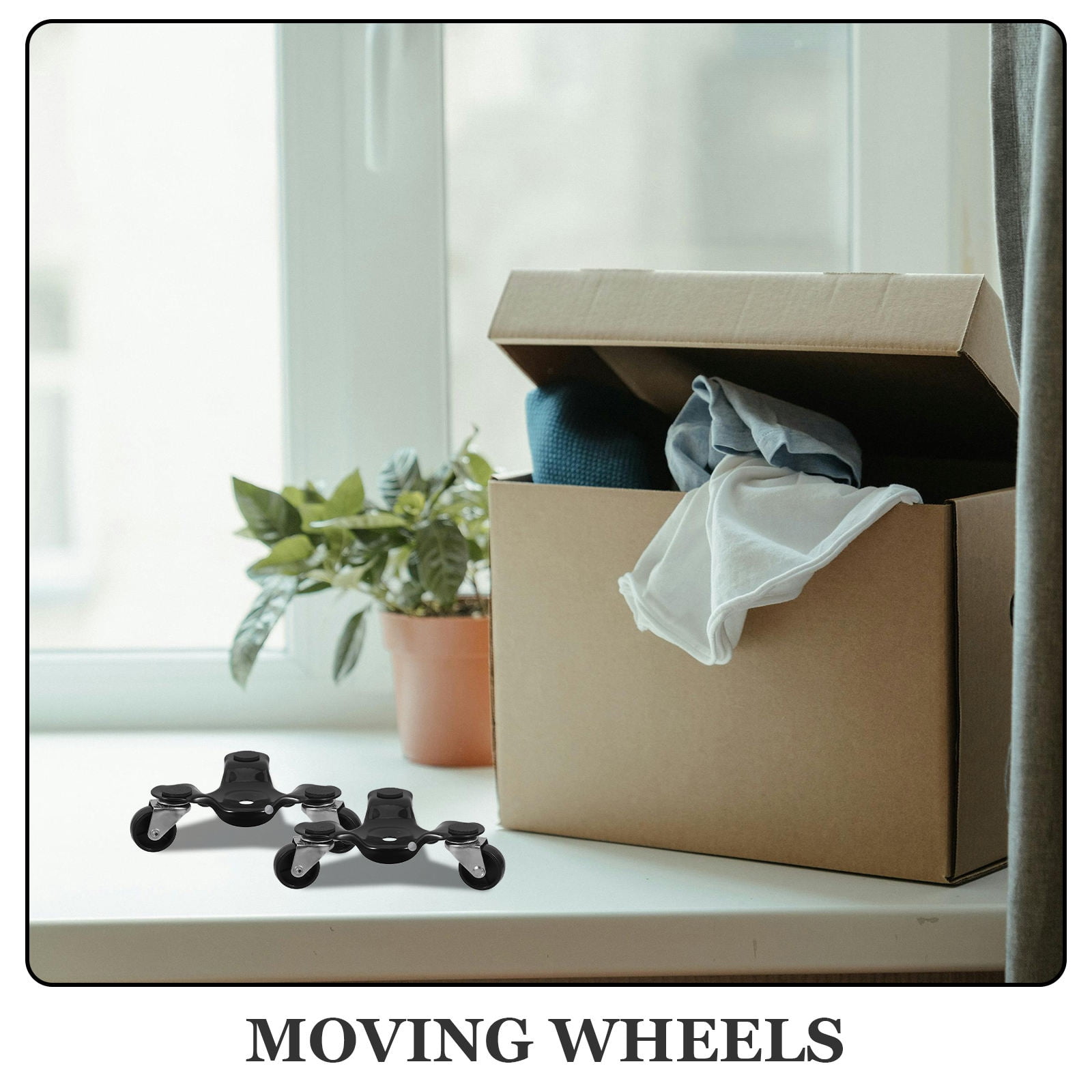 OUNONA 2-Pack Heavy Duty Black Carbon Steel Furniture Moving Set, and Easy to Use for Home and Office