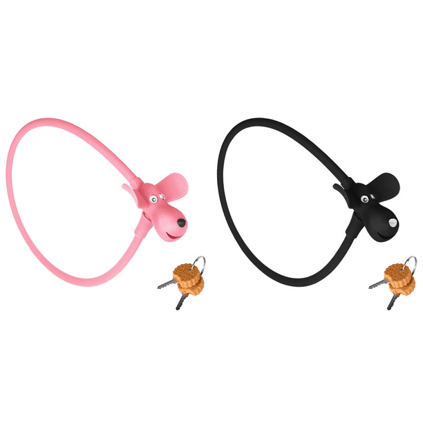 Candado Bicicleta Perro Cubierto De Silicona Bicicleta Con 2 Llaves Galleta Accesorios Rosa