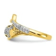 thumbnail image 3 of Cheryl M Sterling Silver Gold-plated Polished Pave Black and White CZ Dolphin Ring, 3 of 4
