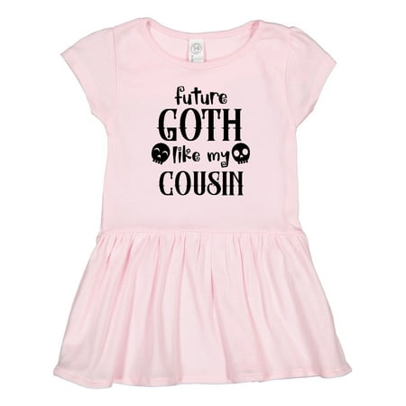 

Inktastic Future Goth Like My Cousin with Skulls Gift Toddler Girl Dress