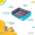 thumbnail image 4 of Cama Acolchada Anti Estres Para Perro Gato Mascota Mediana azul 6.49 pulg Poli Pets PP-CPMBL-54CM, 4 of 7
