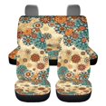 thumbnail image 5 of HUISEFOR Boho Floral Car Seat Cover Set 4 Pack Breathable Front and Back Seat Covers Protectors Fashion Car Interior Accessories Elastic Universal Fit for Most Sedan SUVs, 5 of 6