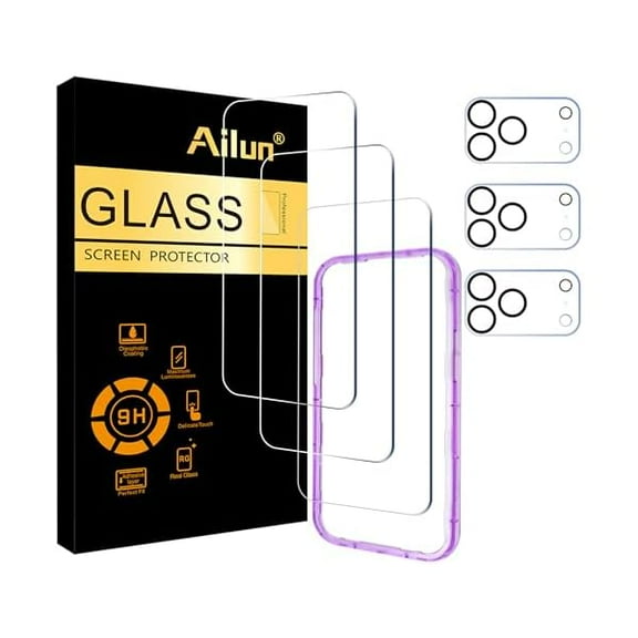 1997 3 Pack Screen Protector for iPhone 17 Pro Max [6.9 inch]   3 Pack Camera Lens Protector with Installation Frame,Sensor Protection,Dynamic Island Compatible,Case Friendly Tempered Glass Film