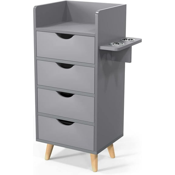 OmySalon 4-Layer Barber Storage Cabinet, Gray