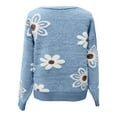thumbnail image 5 of Cardigan Women Floral Pattern V Neck Short Knit Button Up Sweater Soft Cozy Top Outfits Clothes, 5 of 5