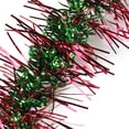 thumbnail image 2 of Northlight 50' x 3" Unlit Shiny Red/Green Spiral Center Tinsel Christmas Garland, 2 of 3