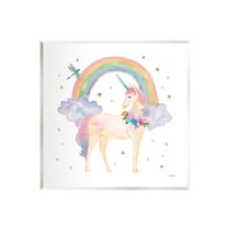 Stupell Industries Magical Friends Unicorn Fairy Tales & Fantasy Painting Unframed Art Print Wall Art, 12 x 12