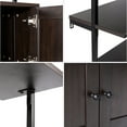 thumbnail image 5 of happimess MSH1002A Tulare 72.05" MidCentury Industrial 4-Shelf Wood Wall-Mounted Open Ladder Bookcase with Cabinet and Metal Frame, Black, 5 of 9