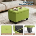 thumbnail image 5 of XiHuaZhaoChen 25 Inches Storage Ottoman, Upholstered Linen Foot Rest Stool for Couch with Hinged Lid, Ottoman with Storage for Living Room, Bedroom, Entryway, Load up to 600 lbs, Green, 5 of 10