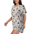 thumbnail image 2 of Kdxio Pirate Skull And Anchor Print Pajamas Sets for Women Short-Sleeved Pjs with Lounge Shorts Two Piece Sleepwear S-4XL, 2 of 5