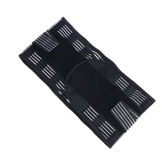 unbranded Women Men Waist Trimmer Belt Adjustable Belly Waist Slimmer Trimming Band Waist Protector Lumbar Support Belt with Steel Board Inserted - Size XXL(Black)