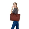 thumbnail image 5 of Mosiso Water-Resistant Premium PU Leather 15.6"-17" Laptop Tote, Brown, 5 of 6