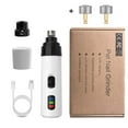 thumbnail image 2 of Juego de pulidor y amoladora de uñas para mascotas | Cortaúñas recargable para perros y gatos | Bajo nivel de ruido <50dB | Luz LED | 2 velocidades 8000 RPM | 3 puertos de molienda | Ergonómico |, 2 of 7