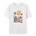 thumbnail image 5 of Cartoon Mushroom T Shirts for Women Short Sleeve Cotton Crewneck T-Shirt Flowers Sun Tee Tops Casual Basic T-Shirts, XS-5XL White 2XL, 5 of 7
