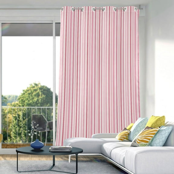 Blackout Curtains Window Curtain for Bedroom Living Room 1 Panel 82"x42" Pink Striped