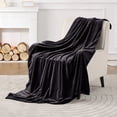 thumbnail image 5 of IR Imperial Rooms Fleece Bed Throw Blanket, Plush, Travel and Couch Fuzzy, Cozy Washable Ultrasoft Twin Size Black, 5 of 16