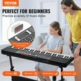 thumbnail image 2 of VEVOR 61 Key Digital Keyboard Piano, 200 Tones 200 Rhythms, Electric Portable Piano Keyboard Kit with 60 Demo Songs Built-In Dual Speakers Headphones Microphone, Piano Stickers for Beginners Learning, 2 of 9