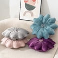 thumbnail image 5 of 2Pcs Flower Pillow Cushion Round Aesthetics Decorative Throw Pillow 15.7" Velvet Flower Shaped Pillow for Bed Sofa Couch Vanity Chair (Pink), 5 of 7