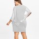 thumbnail image 5 of Vestido de lentejuelas con hombros al aire para mujer talla grande - Gasa asimétrica, cuello en V, elegante para fiestas/bodas, 5 of 6
