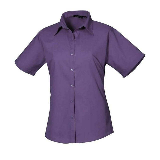 Premier Womens Poplin Short-Sleeved Blouse