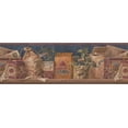 thumbnail image 2 of Vintage Spices in Boxes Kitchen Shelf Dark Blue Wallpaper Border Retro Design, Roll 15' x 8", 2 of 3