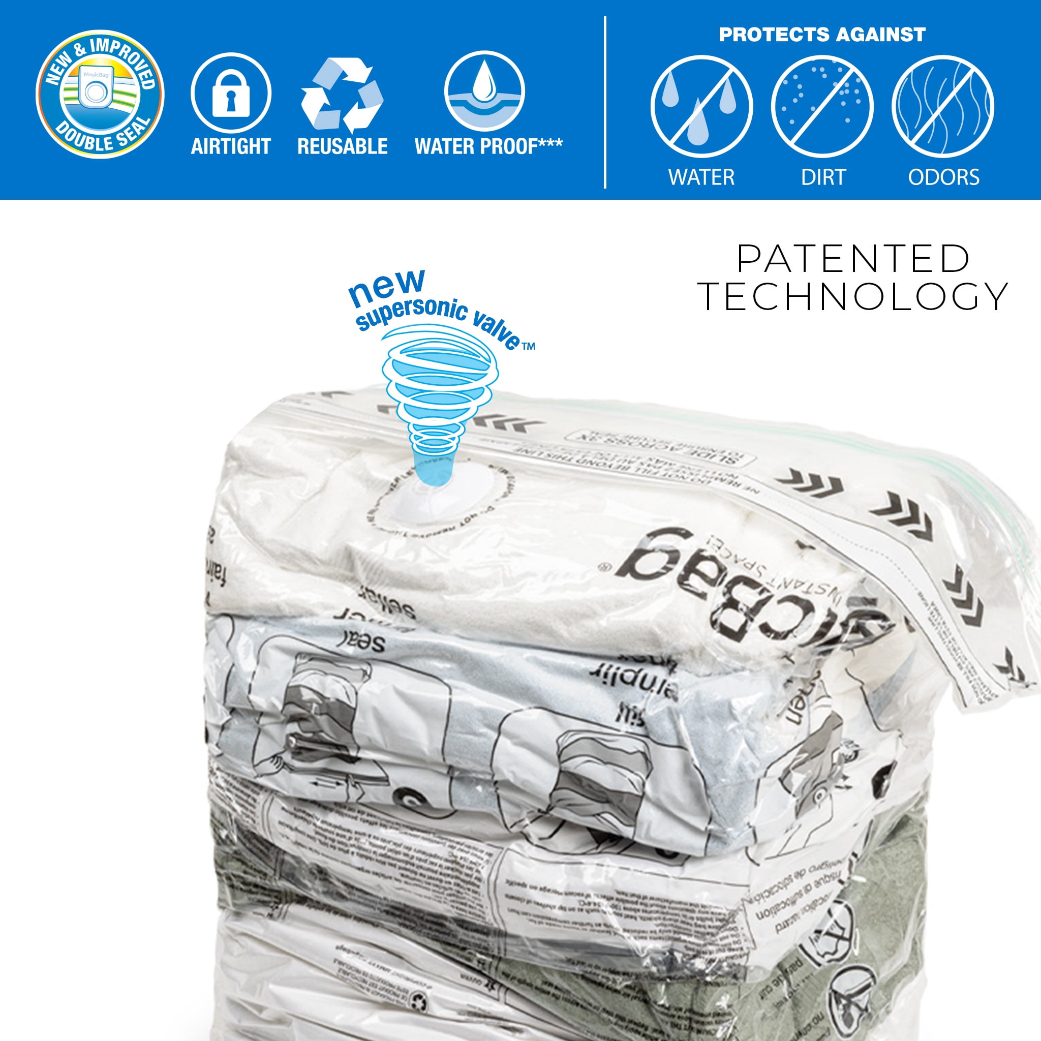 MagicBag X-Large Vacuum Storage Bags, 8 Pack Cube Compression Bags
