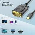 thumbnail image 3 of USB C to VGA Cable Adapter Black 3 Feet/1.2m,QGEEM Type C to VGA Cable Compatible with MacBook Pro,Dell XPS 13/15,Surface Book 2,HP Spectre x360,Lenovo Yoga 910 & More,VGA to USB C, 3 of 7