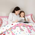thumbnail image 4 of Erosebridal Pink Dripping Baseball Stitch & Batter Silhouette Graphic Twin Comforter Sets 3-Piece, Sport Graphic Bedding Set for Girls Kids,Breathable Home Decor, 4 of 6