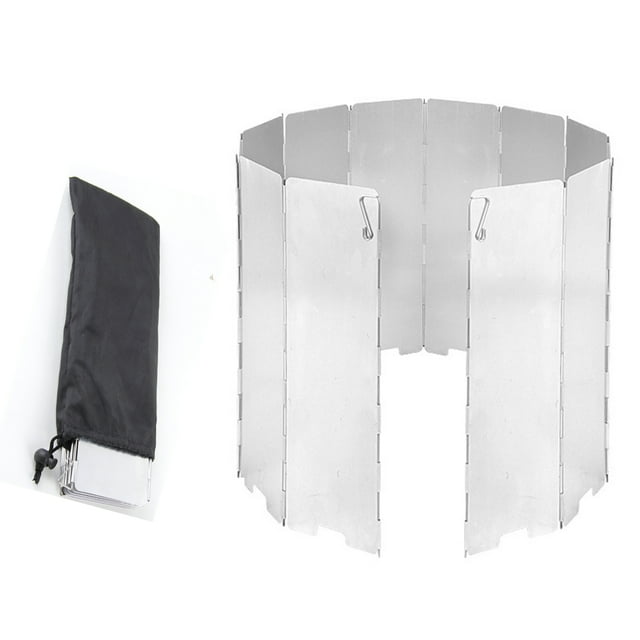 Outdoors stove windscreen，16 Plates Aluminum folding windshield for