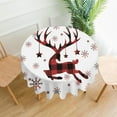 thumbnail image 5 of Fmbmuo Merry Christmas Round Tablecloth - 60 Inch Holiday Dining Table Cover, 5 of 6
